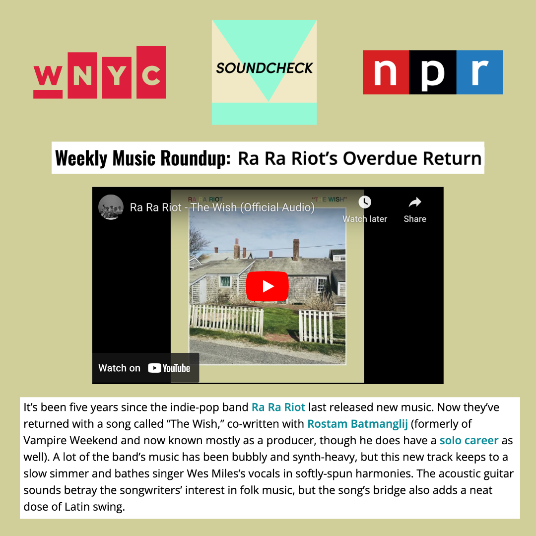 RA RA RIOT X SOUNDCHECK (WNYC) thumbnail