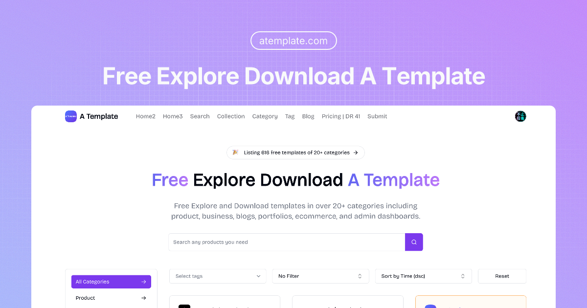 ATemplate | Explore and Share Free Website Templates thumbnail