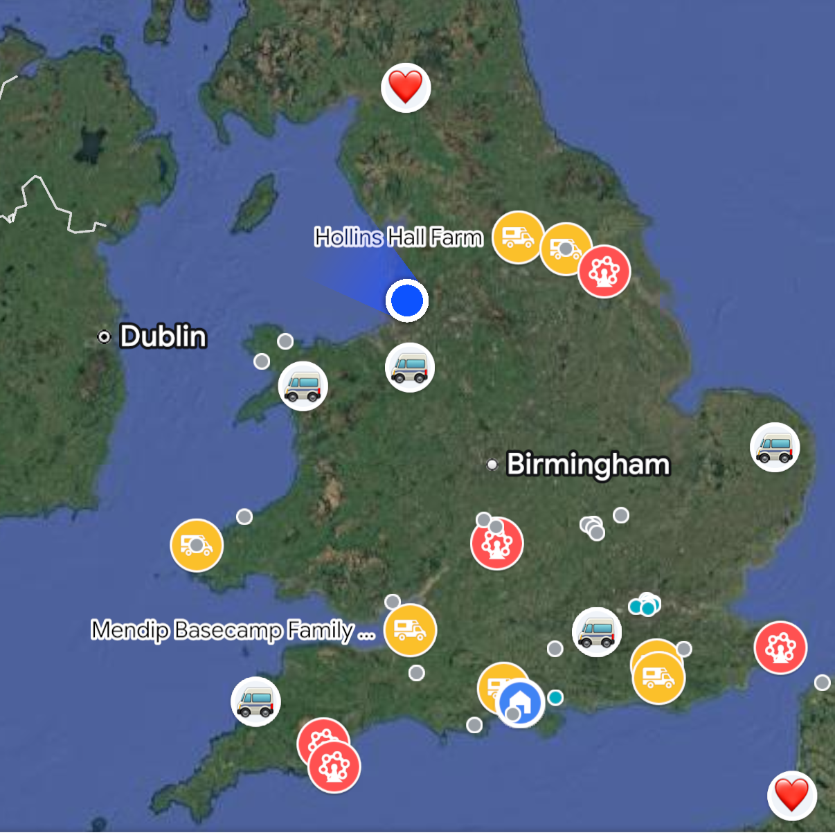 FREE map of family campsites & attractions with campsites thumbnail