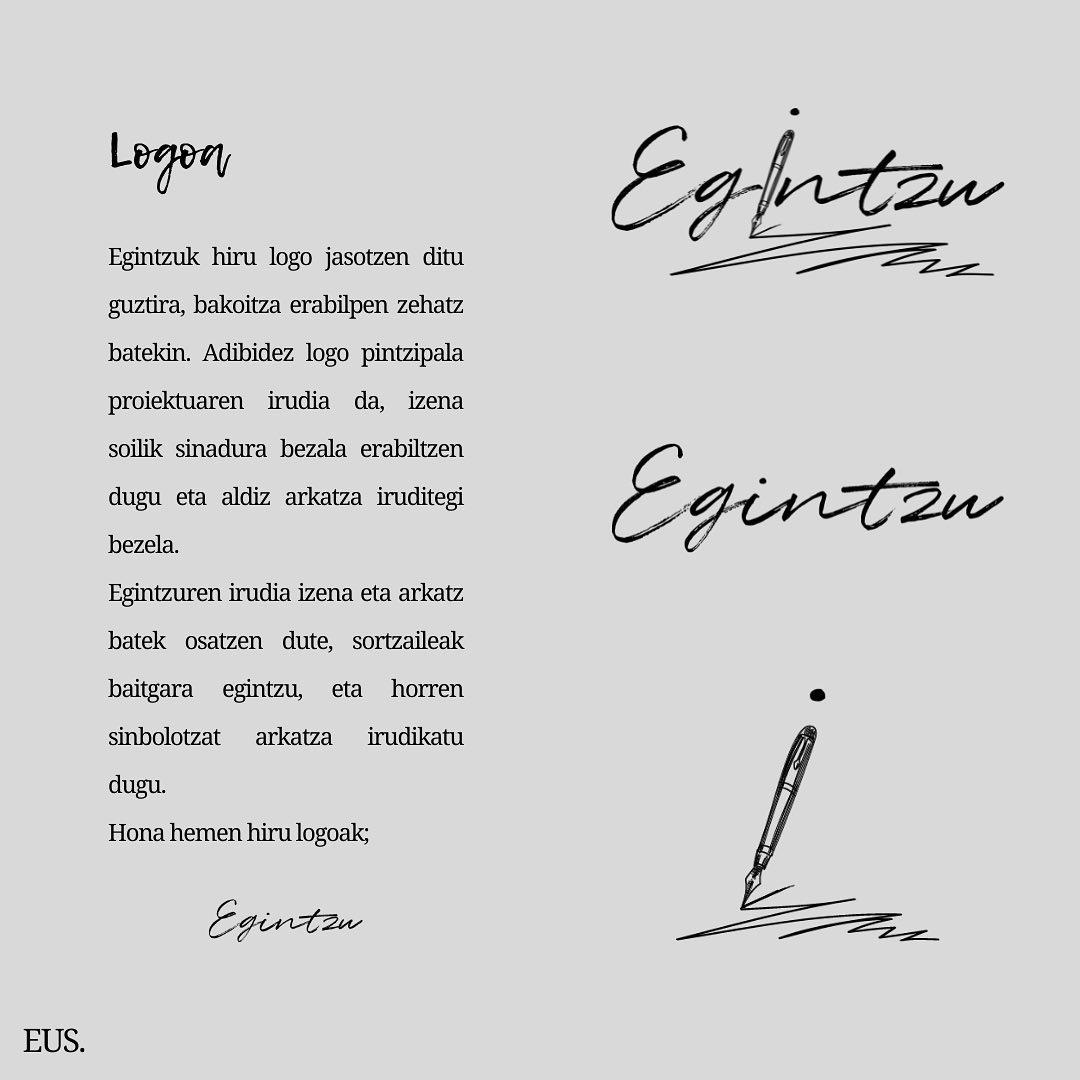 Proiektu bat ezagutzeko, lehenik haren esentzia ezagutu behar da, eta zer hobeto Egintzuren irudi korporatiboaren inform