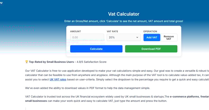 Home | VatCalcdev thumbnail