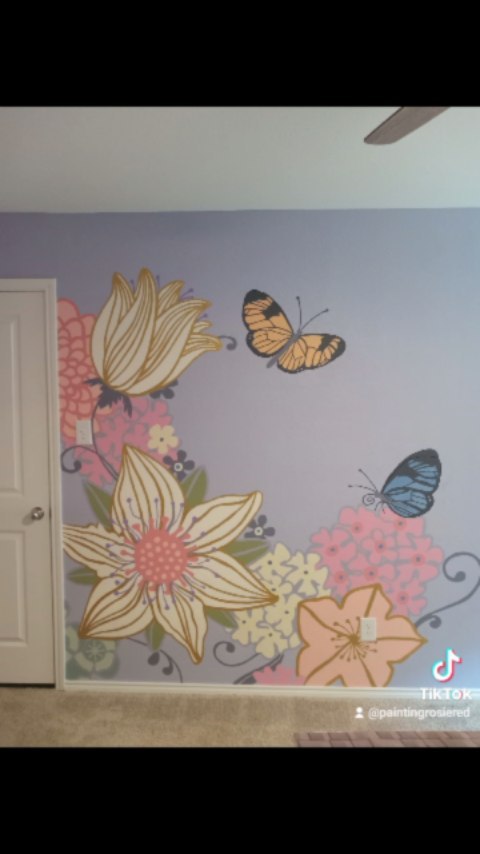 #dallasmural #custommurals #kidsbedroomideas #floralpainting #wallart