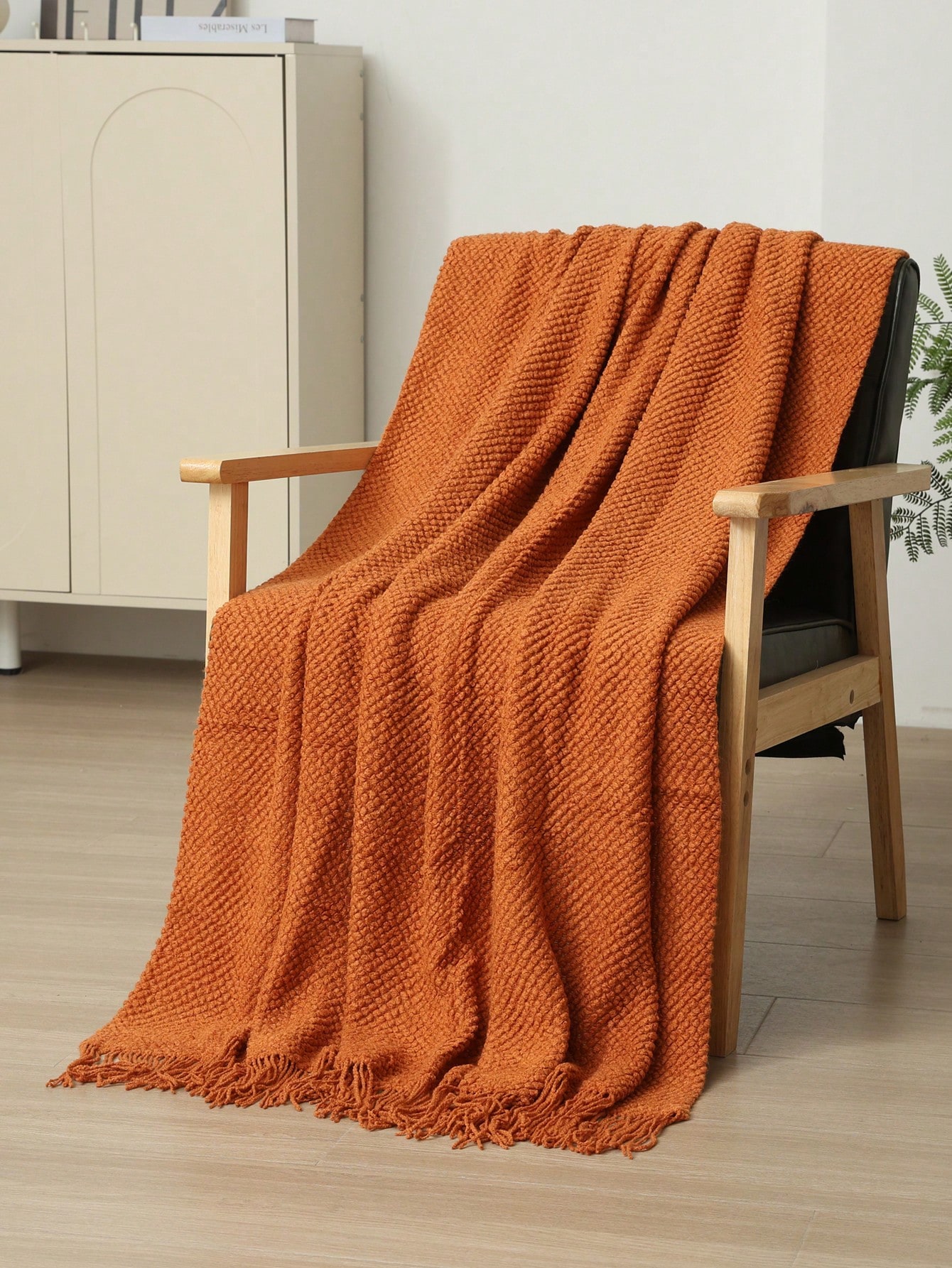 A Knitted Blanket, Nordic Style Rectangular Tassel Office Nap Sofa Blanket, Air Conditioning Blanket, Shawl Cover Blanket, Bed Tail Blanket Suitable For Daily Use thumbnail