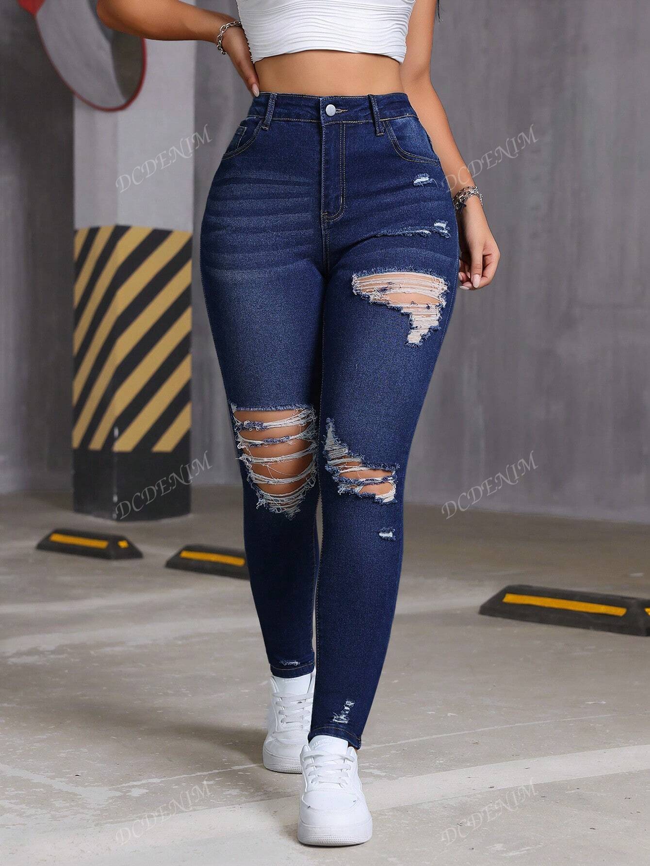 Premium Women Skinny Stretch Washed Denim Jeans  thumbnail