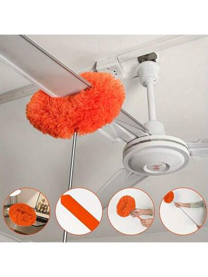 Orange Color, Dust Removal And Cleaning Brush, Scalable, With A Long Handle Design, Flexible Stainless Steel, Easy To Clean Dust, Suitable For Multiple Scenarios Such As Offices, Homes, Etc thumbnail