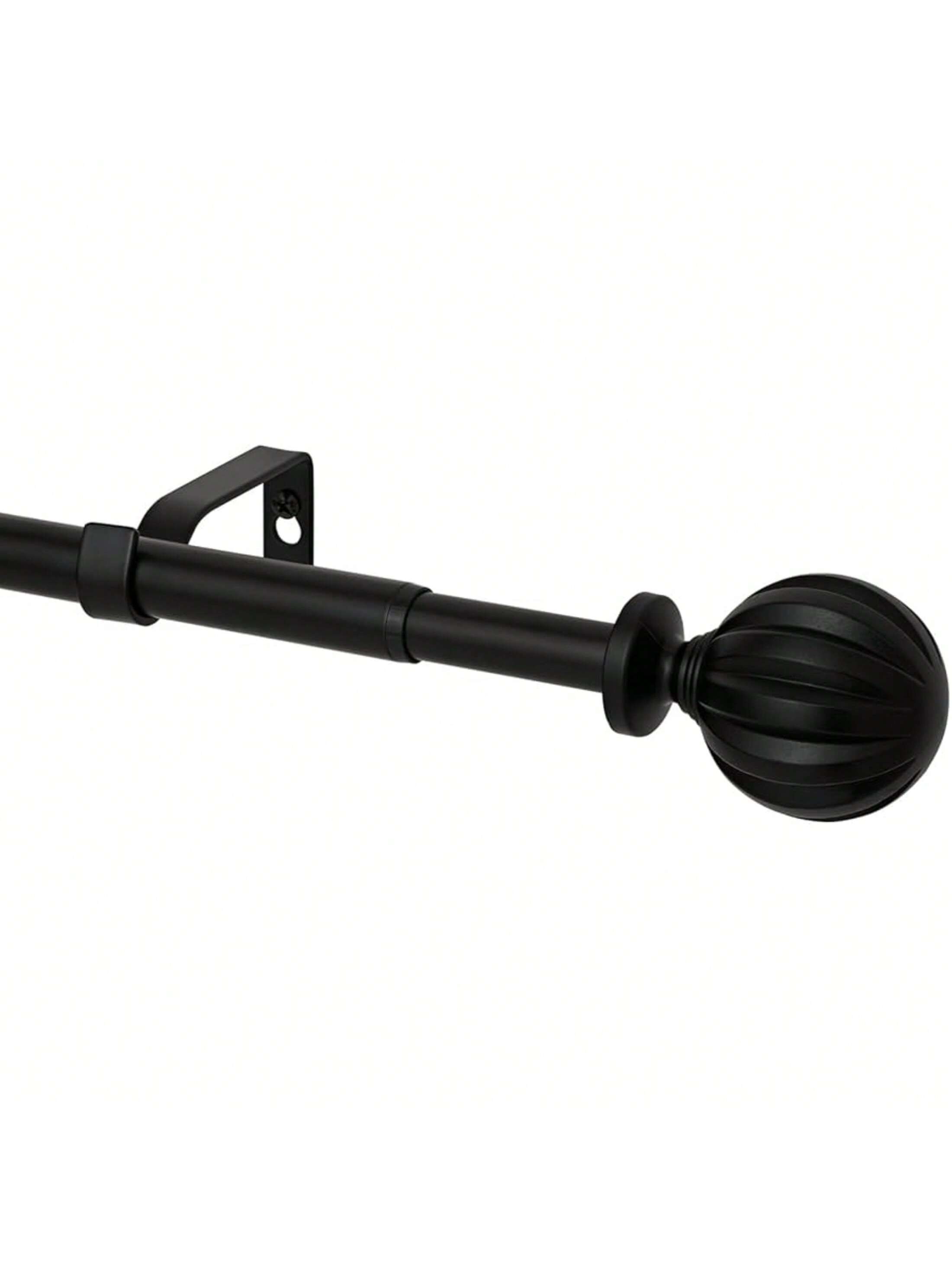 Yafa Home Fashion Adjustable Curtain Rod For Windows, 3/4 Inch Pole Single Curtain Rod With Ball Finials, All Hardware Included. (Black, 30" - 45") thumbnail