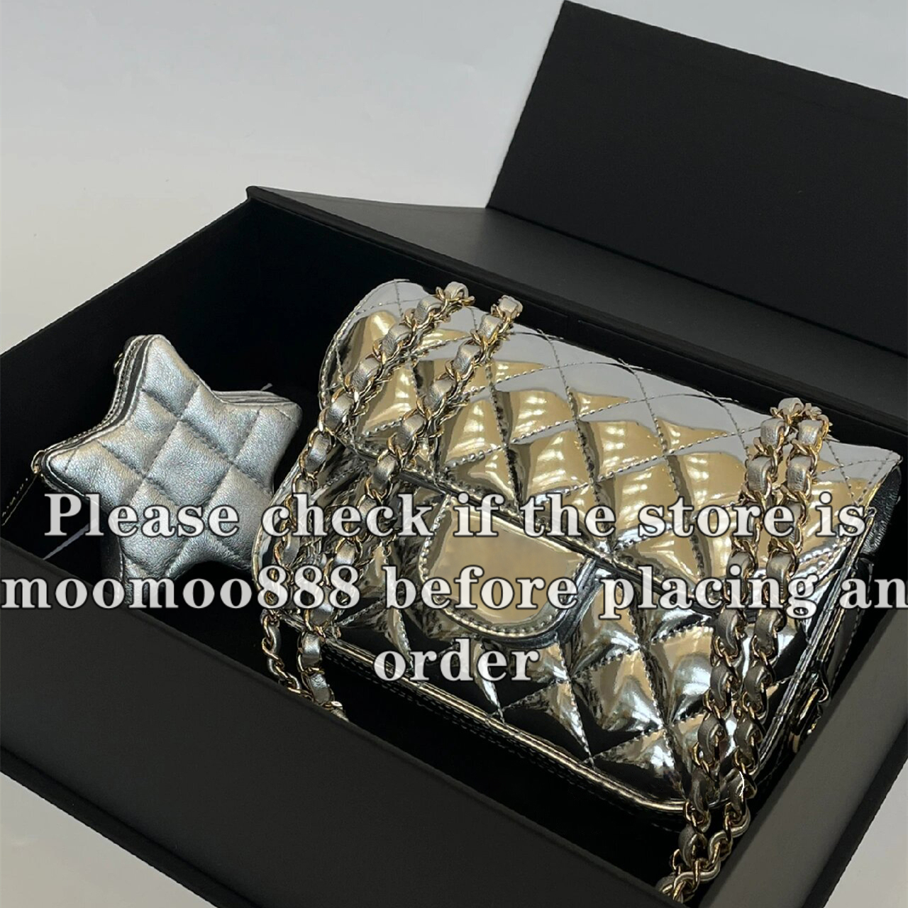 Chanel Silver Flap Star pouch thumbnail
