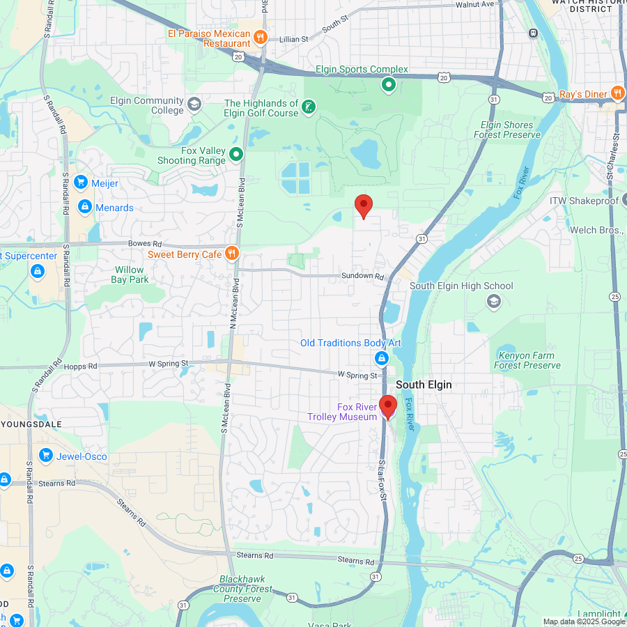 Fox River Trolley Museum, 361 South LaFox Street, South Elgin, IL 60177 to Fox Valley Stamping Company  thumbnail