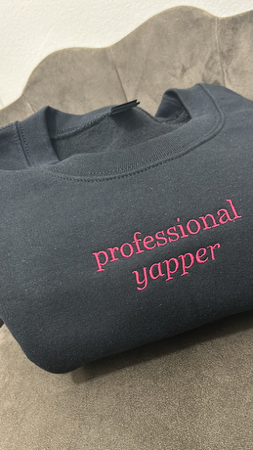 Embroidered Professional Yapper Crewneck thumbnail