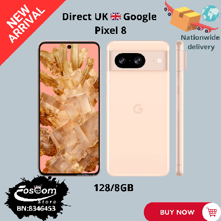 Google Pixel 8: Storage: 128/8GB RAM| Network: 5G| Battery: 4575mAh| OS: Android 14™ upgradable up to Android Android 22™| Price:₦565,000 thumbnail