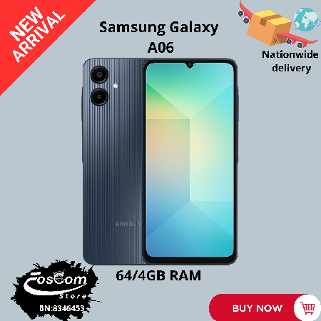 Brand New Samsung Galaxy A06: 64/4GB| Android 14™ upgradable up to Android 16™| 5000mAh| 25W charging power| Price:₦140,000 thumbnail