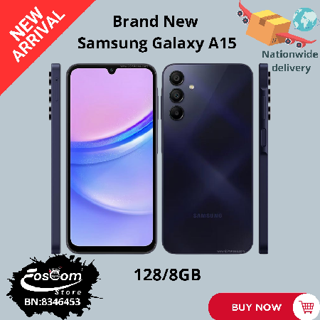 Brand New Samsung Galaxy A15: 128/8GB| Android 14™ upgradable up to Android 18™| Price:₦260,000| 5000mAh Battery| 25W charging power| Price:₦230,000 thumbnail