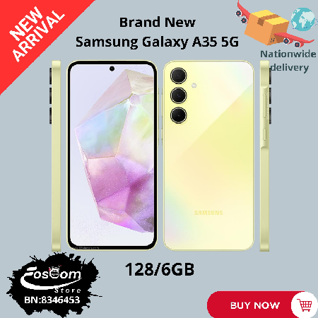 Brand New Samsung Galaxy A35 5G 128/6GB| Android 14™ upgradable up to Android 18 |5000mAh| Price:₦420,000 thumbnail