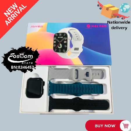 JS YES M61: 3 Premium watch bands| original native head design| receiving Phone calls, notifications view and sports mode| Price:₦25,000 thumbnail