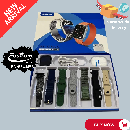 WS-83: 7 watch bands plus airpod| Phone calls, notifications view and sports mode| Price:₦30,000 thumbnail