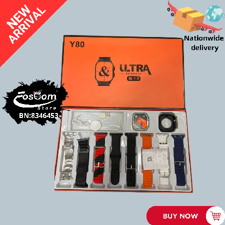 Y80 Ultra: 8 Straps with unique combination| receiving Phone calls, notifications view and sports mode| Price: ₦30,000 thumbnail