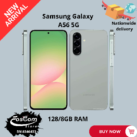 Brand New Samsung Galaxy A56 5G: ROM 128/8GB RAM| 5000mAh| Triple camera lens| Android 15™ upgradable up to Android 21™| Price:₦560,000 thumbnail