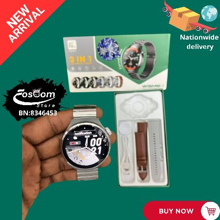 WISME 1 : 3 Premium watch bands with a stunning curved screen design| Receiving Phone calls and notifications| Price:₦37,000 thumbnail