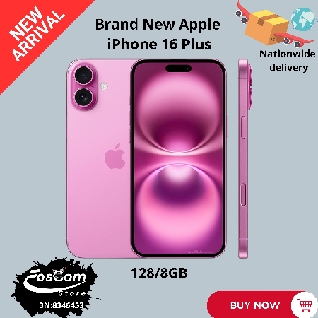 Apple iPhone 16 Plus: Storage: 128/8GB| Network: 5G| Battery: 4674mAh| OS: iOS 18™ upgradable up to iOS 18.5™| Price:₦1,350,000 thumbnail