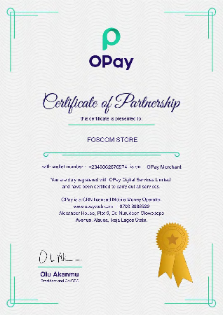 Our Opay Partnership Certificate  thumbnail