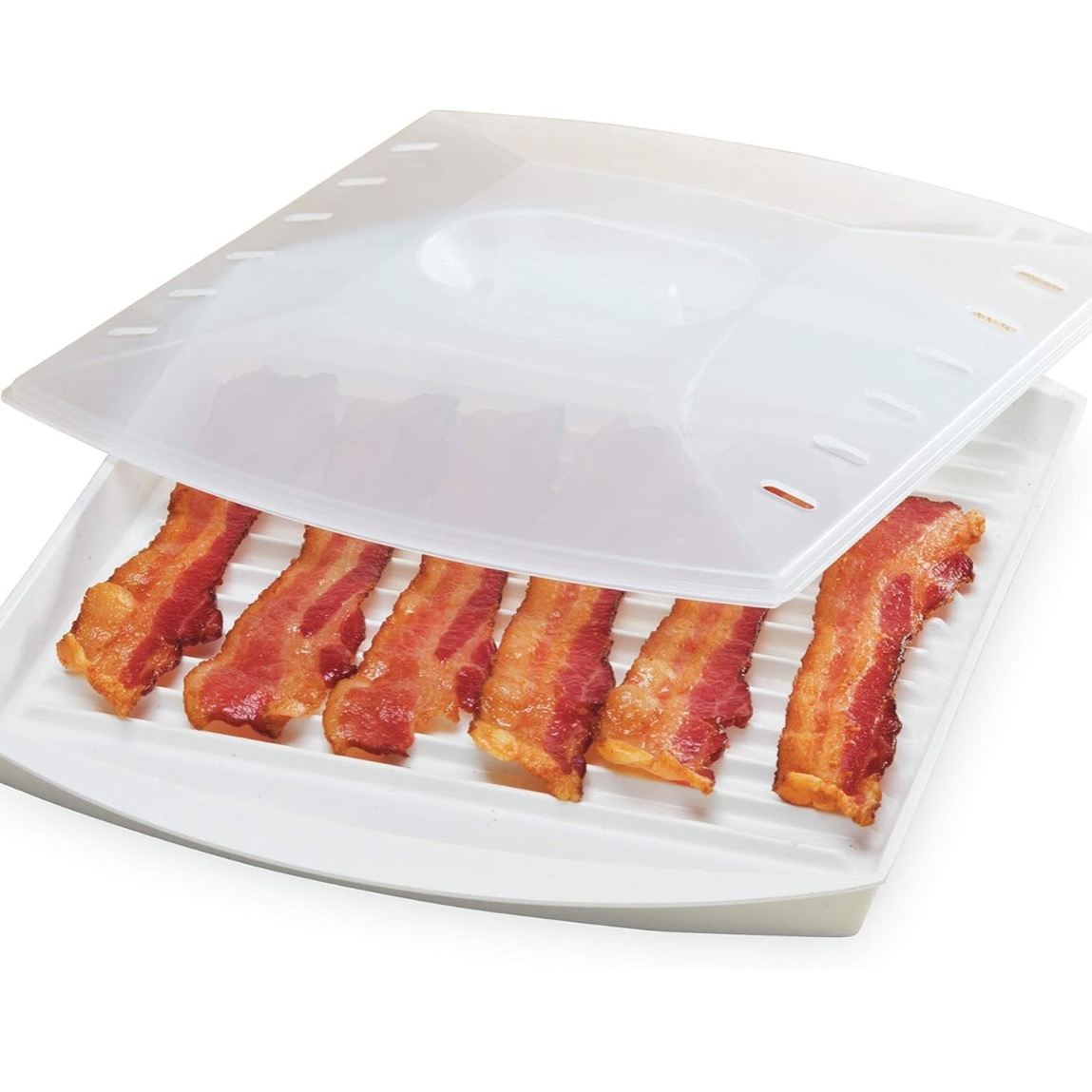 Progressive International Prep Solutions Microwavable Bacon Grill, White, 1 Piece : Patio, Lawn & Garden thumbnail
