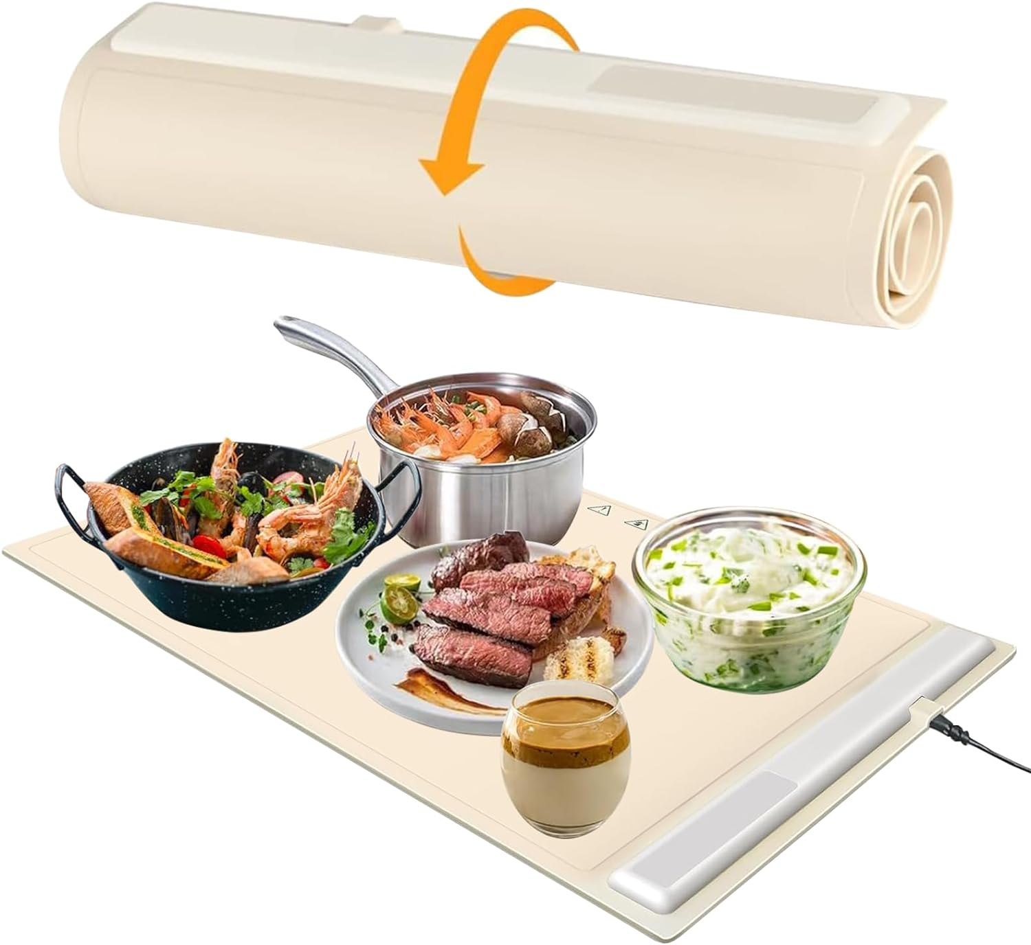 Electric Warming Tray, Full Surface Heating, Portable Food Warmer thumbnail