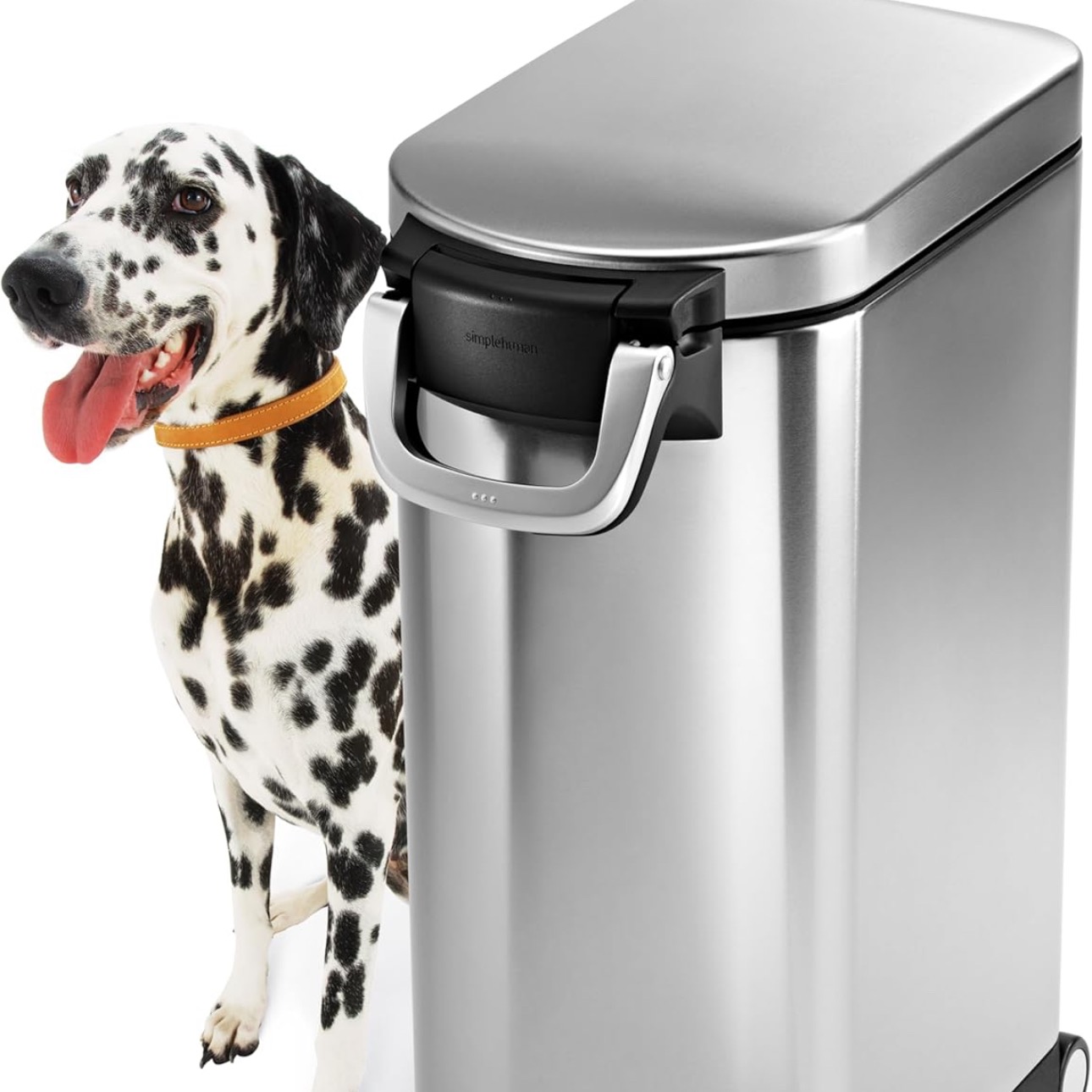 simplehuman 35 Liter, 40 lb / 18.1 kg X-Large Pet Food Storage Container for Dog Food, Cat Food, and Bird Feed, Brushed Stainless Steel thumbnail