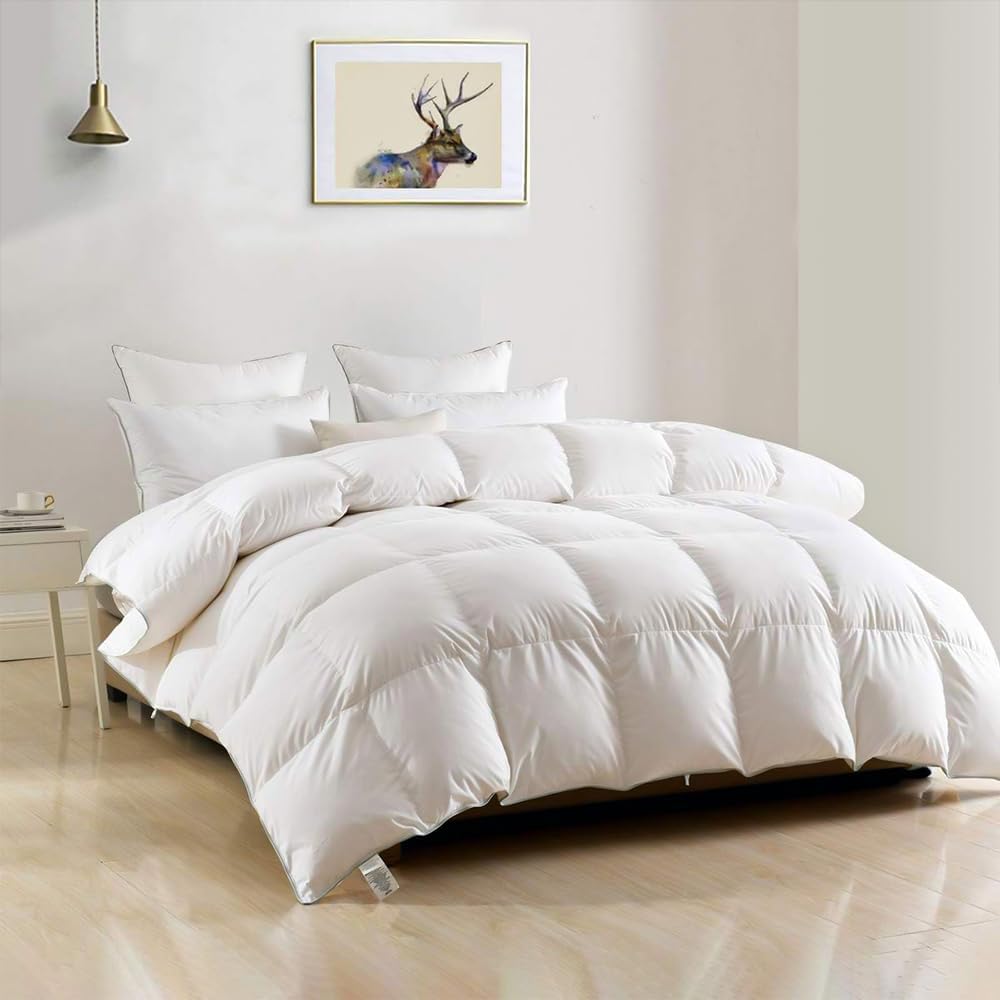 DWR Luxury Feathers Down Comforter Oversized Full/Queen, Fluffy Goose Feathers Down Duvet thumbnail