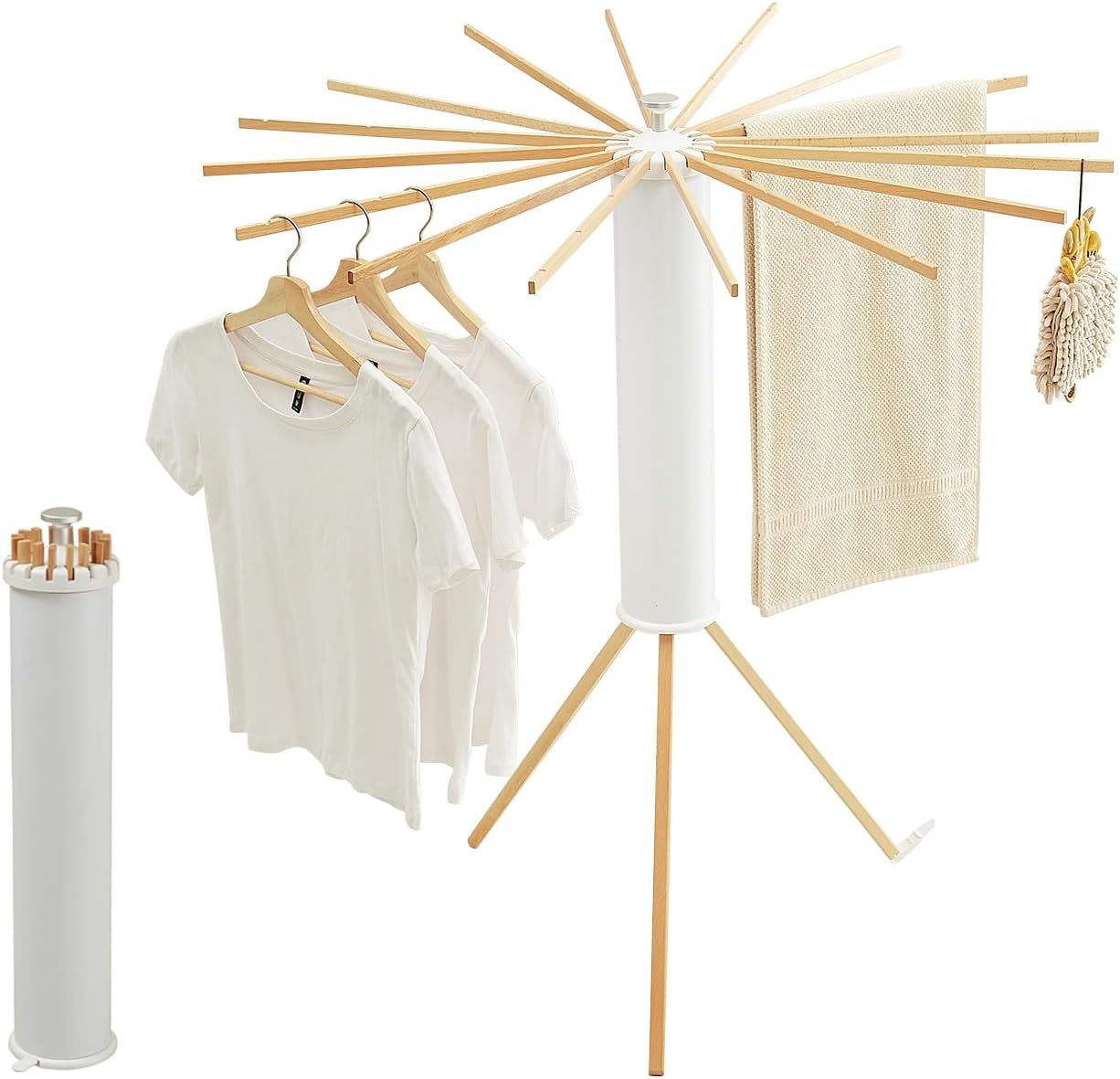 Tripod Clothes Drying Rack, Garment Rack Portable and Foldable Space Saving Laundry Drying Rack thumbnail