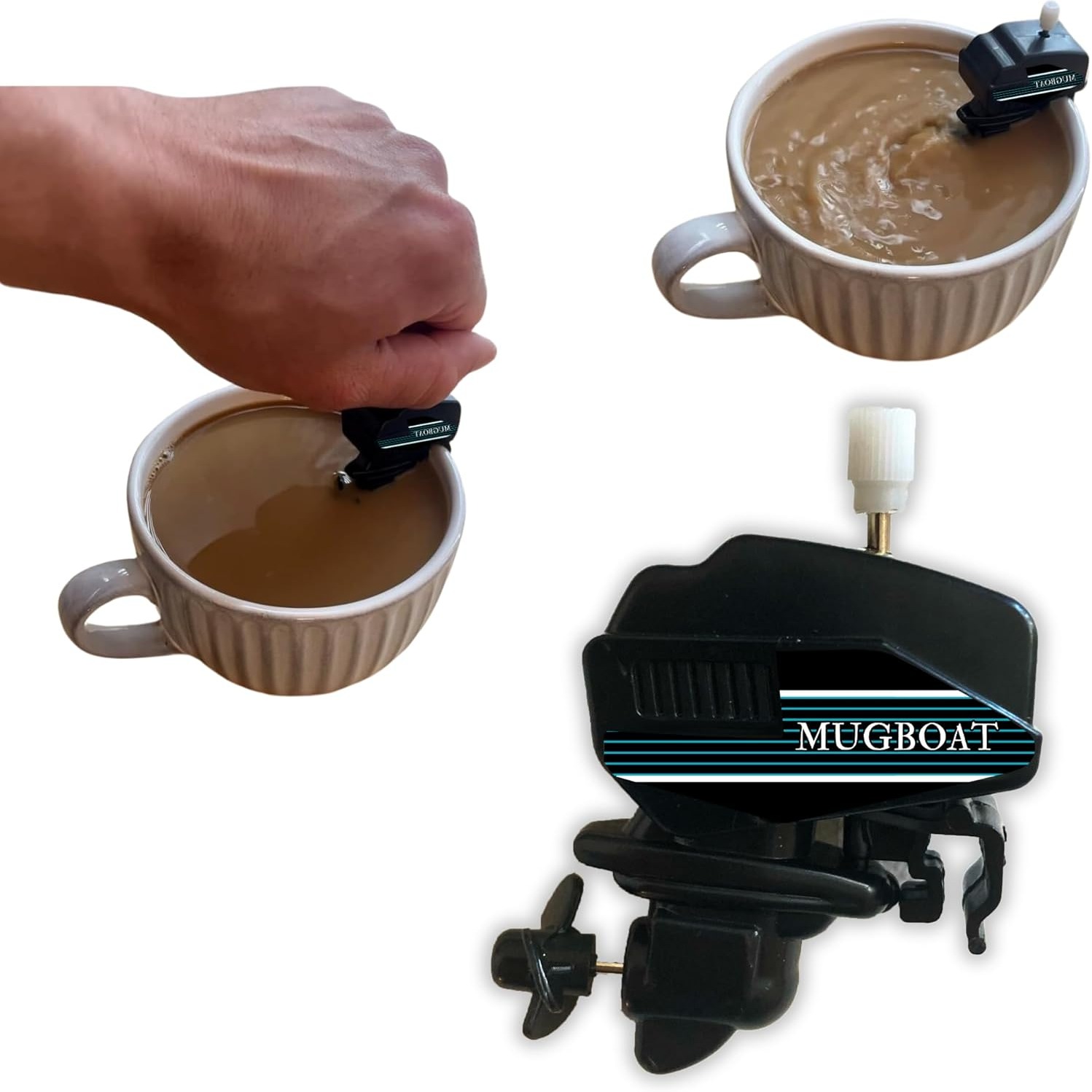 Generic The MugBoat - Vintage Wind Up Outboard Motor Coffee Mug Mixer Fishing Boating Lover Gag Gift Fathers Day Present (1), Black, MBV1-V : Sports & Outdoors thumbnail