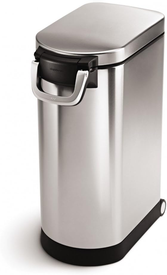 simplehuman 35 Liter, 40 lb / 18.1 kg X-Large Pet Food Storage Container for Dog Food, Cat Food, and Bird Feed, Brushed Stainless Steel thumbnail