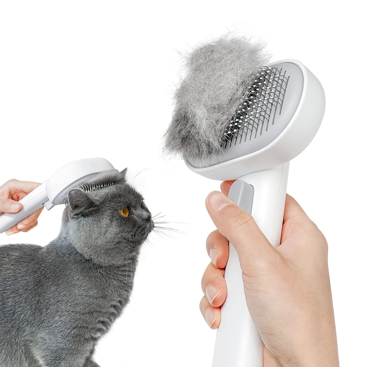 aumuca Cat Brush with Release Button, Cat Brushes for Indoor Cats Shedding, Cat Brush for Long or Short Haired Cats thumbnail