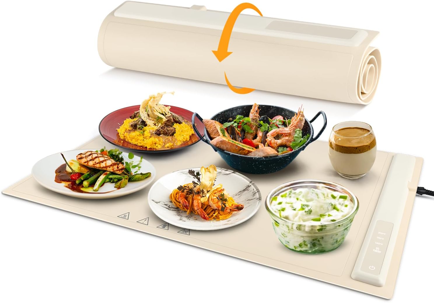 Electric Warming Trays for Food, Foldable & Portable Warming Tray with Silicone Nano-Material, Full-Surface Heating Mat with Adjustable Temperature, Versatile Food Warmers for Buffets Potluck Party. thumbnail