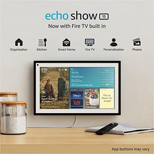 Echo Show 15 | Full HD 15.6" smart display with Alexa and Fire TV built in | Remote included thumbnail