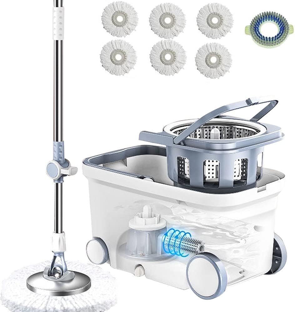 Michao Spin Mop Bucket Deluxe 360 Spinning Floor Cleaning System thumbnail