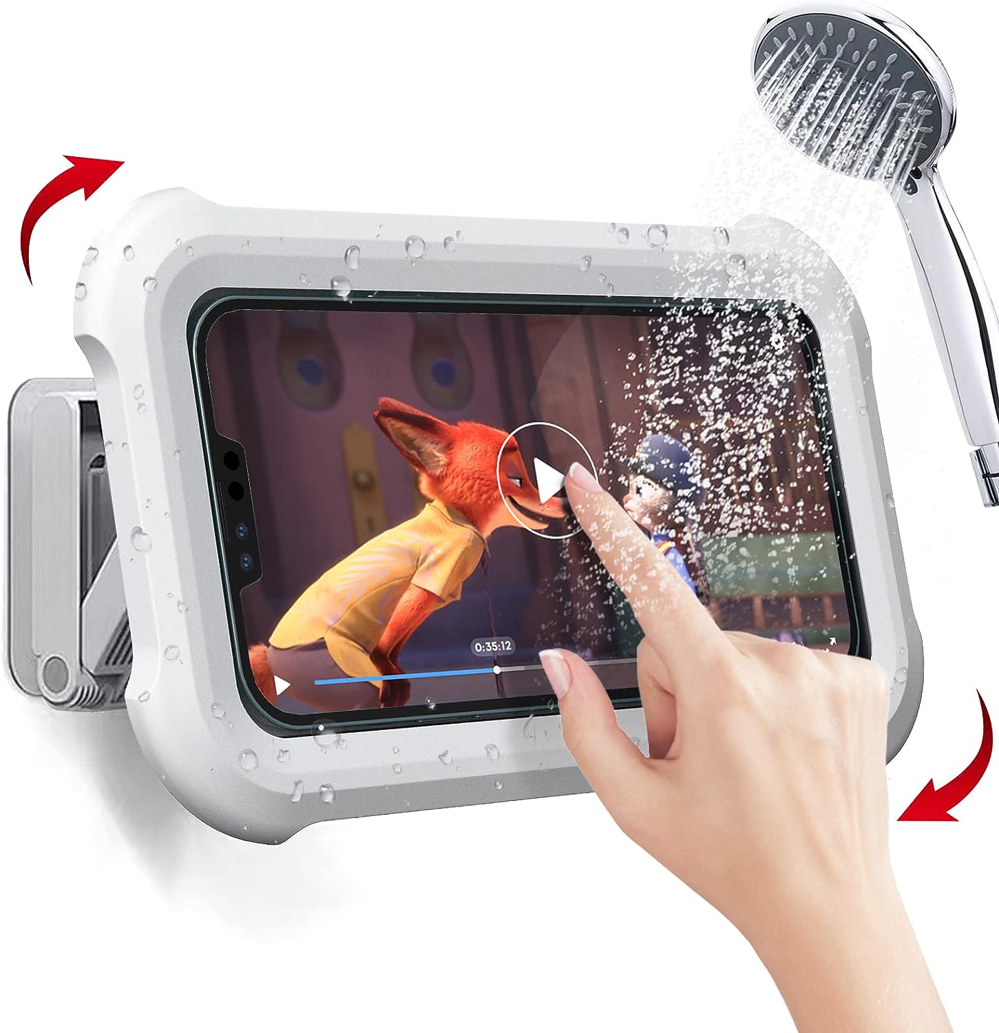 Upgraded 480° Rotating Shower Phone Holder Waterproof Case with Touch Screen thumbnail