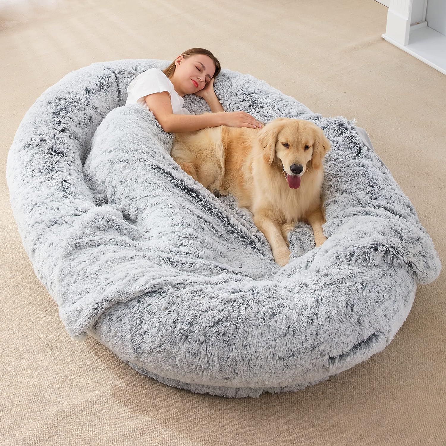 Homguava Large Human Dog Bed 75.5"x55"x12" Human-Sized Big Dog Bed for Adults thumbnail