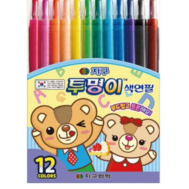 지구화학 투명이 색연필 12종 세트, 12색, 1개 thumbnail
