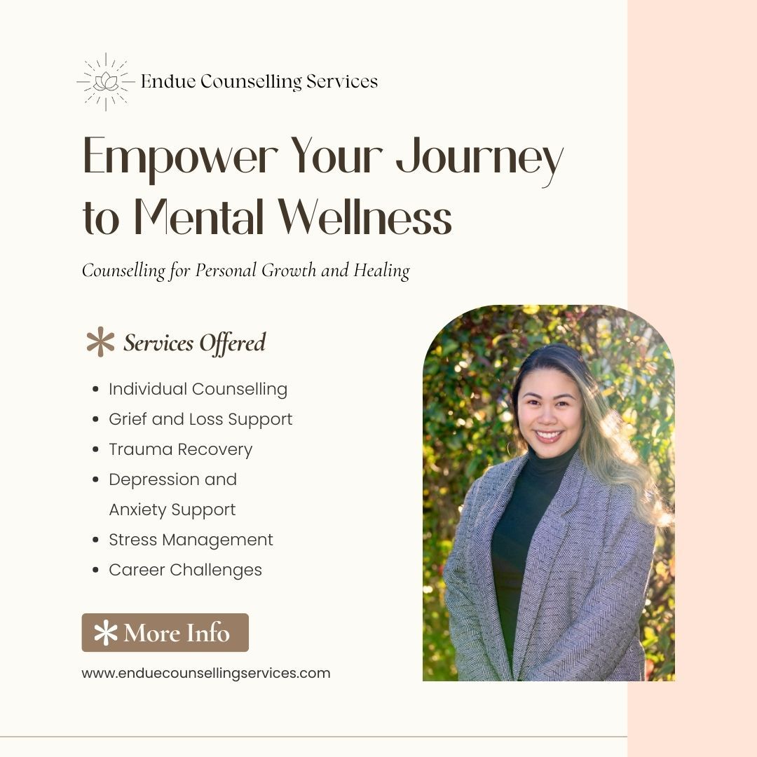 🌟 Empower Your Journey to Mental Wellness 🌟

At Endue Counselling Services, I’m here to support you through every step o