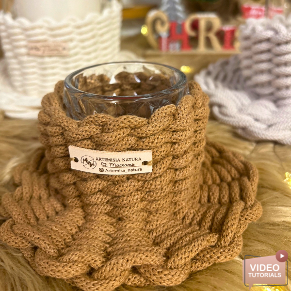 Portacandele Intrecciato / Video Tutorial  - Artemisia natura macrame | Hotmart thumbnail