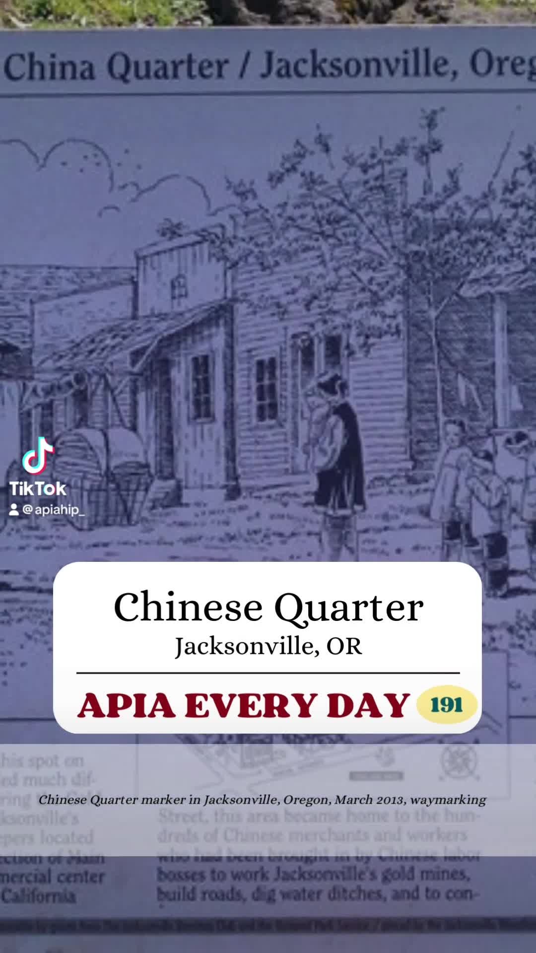 📌APIA Every Day (191) - Jacksonville's Chinatown, located at the intersection of Oregon and West Main Streets, was estab