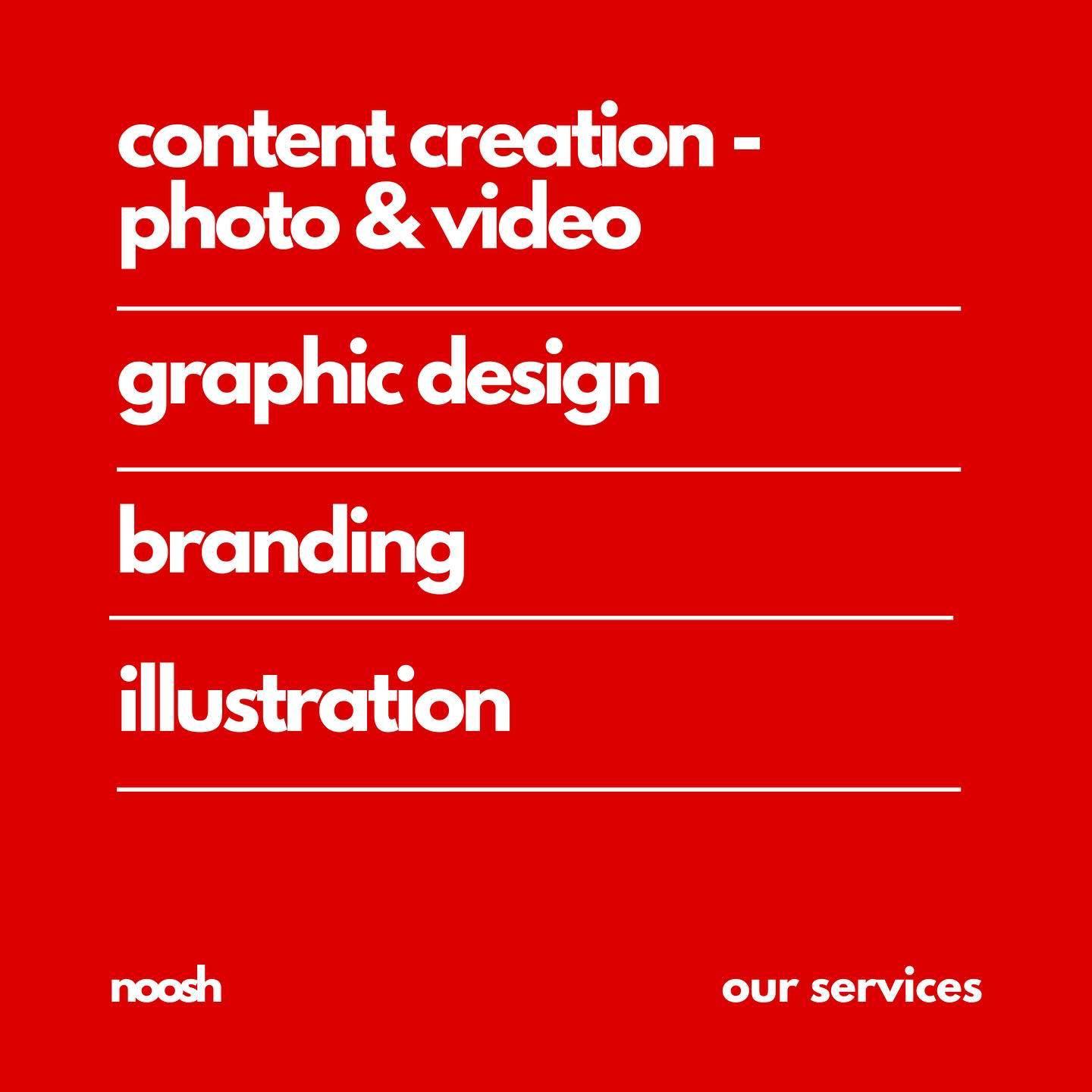 Curious about what we deliver? Keep reading!

📸 Content Creation - Photography and video
✒️ Graphic Design
🎨 Branding
🖌️