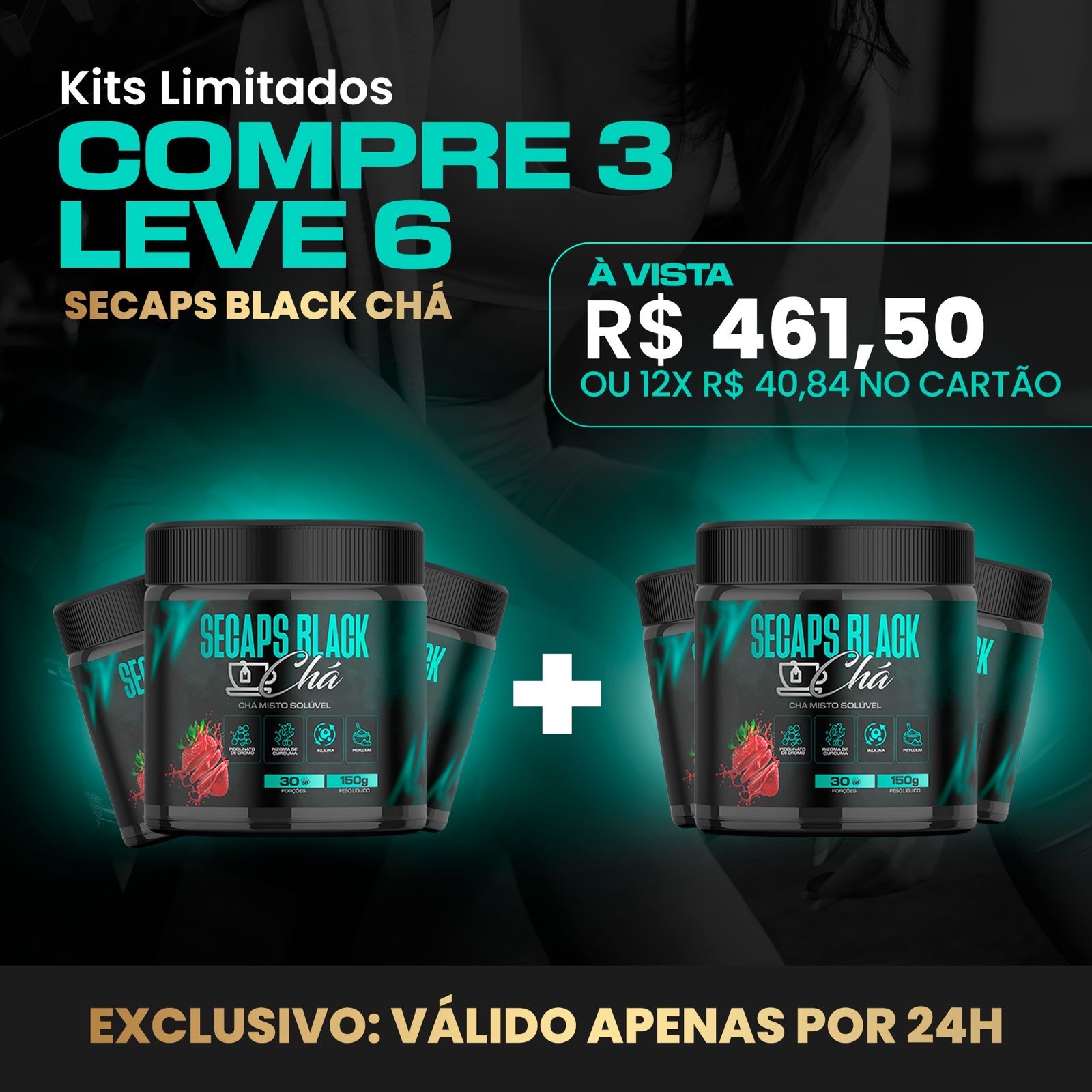 Secaps Black Chá - Compre 3 LEVE 6  thumbnail