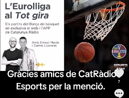 Mención a Bar Canaletes en la transmisión de Basket en CatRàdio thumbnail