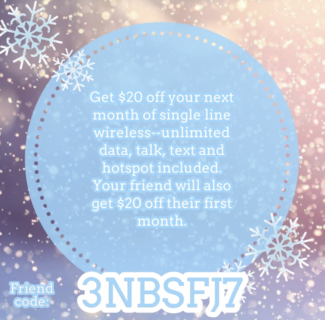 Get $20 off your next month of single line wireless--unlimited data, talk, text and hotspot included.  thumbnail