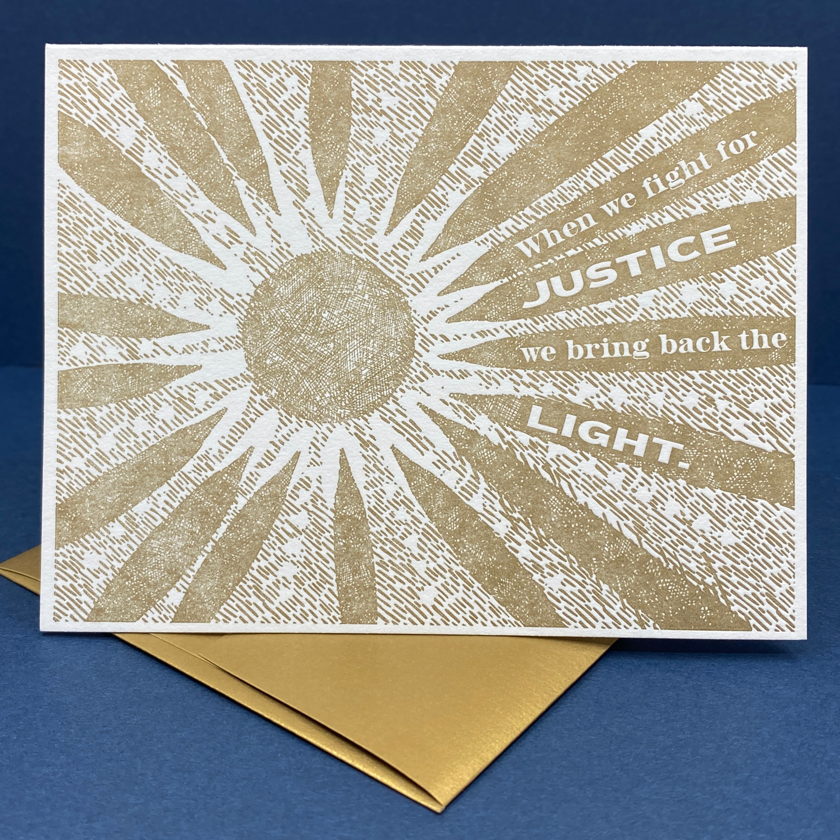 fight for justice - 2025 winter solstice cards: letterpress printed — radical emprints thumbnail