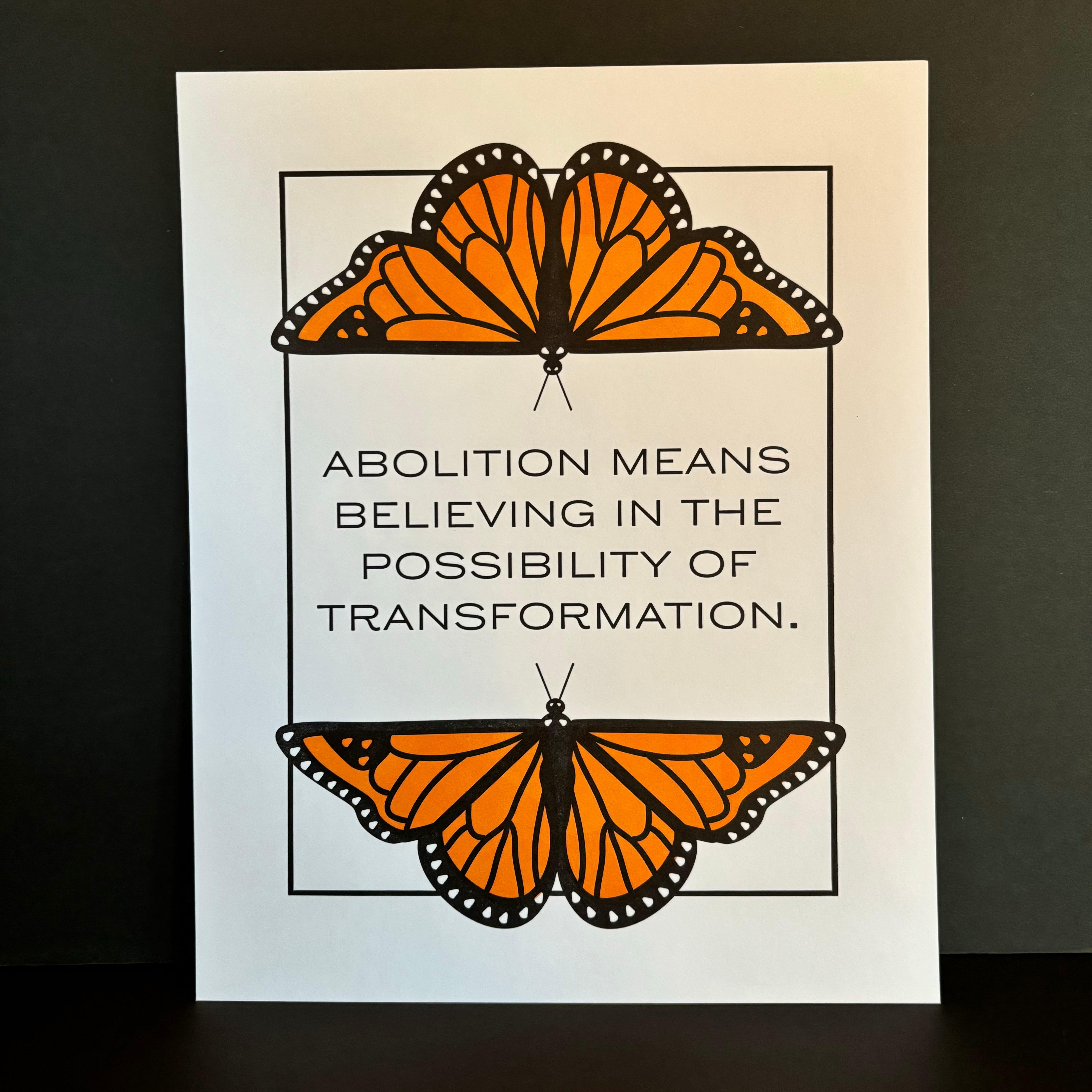 letterpress print: abolition means believing in the possibility of transformation — radical emprints thumbnail