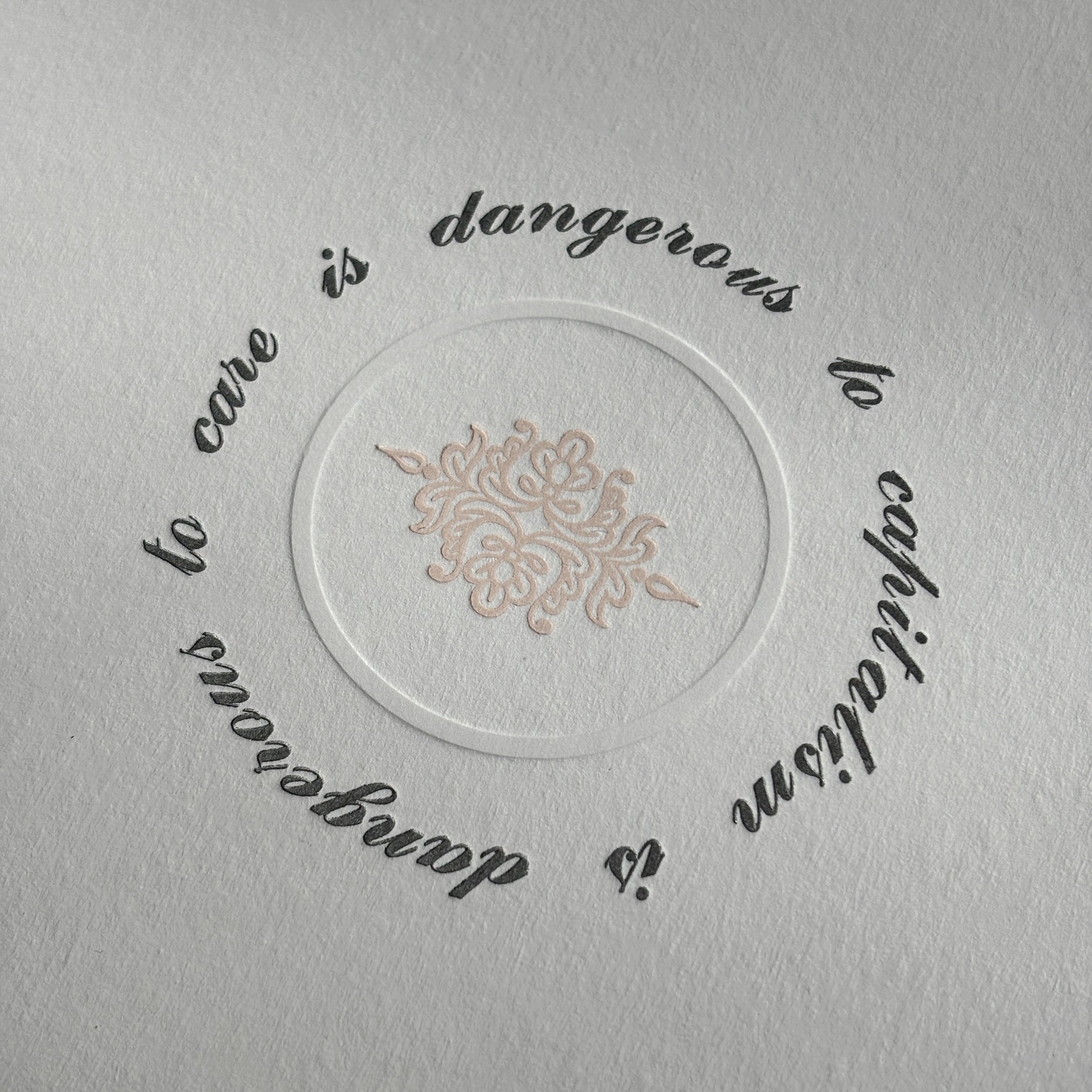 care is dangerous to capitalism - letterpress print — radical emprints thumbnail