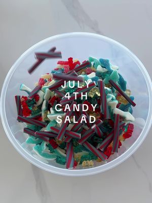 Let’s restock a July 4th candy salad!! 🇺🇸🍬 These were the BEST gummy sharks I’ve had!! #candysalad#july4#asmr#restock#re