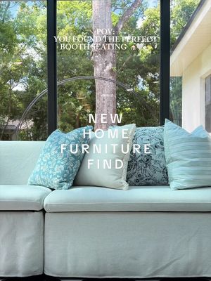 I’ll never get over this!! 😍☀️🪿 all furniture in my ltk & shopmy 💕 #breakfastnook#boothseating#banquette#homedecor#furni